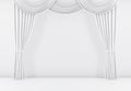 White curtain or drapes background. 3d render Royalty Free Stock Photo