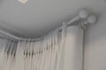 The white curtains with ring-top rail Curtain interior decoration