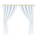 White curtains with transparency. Royalty Free Stock Photo