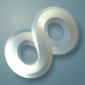 White curved infinite Mobius strip. Modern shape for decoration design. 3d rendering digital illustration Royalty Free Stock Photo