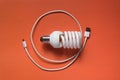 White curved light bulb