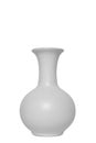 White curved vase on a white background