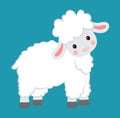 Cartoon smiling vector white sheep