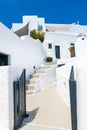 White cycladic architecture in Oia town, Santorini island, Greece Royalty Free Stock Photo