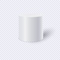 White cylinder isolated on transparent background. Vector Illustration Royalty Free Stock Photo