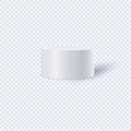 White cylinder isolated on transparent background. Vector Illustration Royalty Free Stock Photo