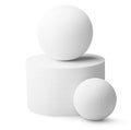 White cylinder and two balls Royalty Free Stock Photo