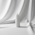 Candle\'s surface appears clean and smooth, contrasting with the textured Royalty Free Stock Photo