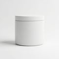 White cylindrical container with lid on white background Royalty Free Stock Photo
