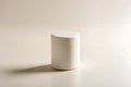 White cylindrical container with lid on neutral background cylinder object Royalty Free Stock Photo