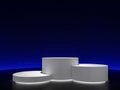 The white cylindrical product display 3d render