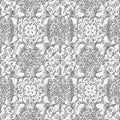 White 3d arabesque Paisley vector semless pattern. Light ornamental textured background. Surface lacy Damask ornament