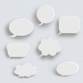 White 3d blank square and rounded button vector set. Button banner round, badge interface for application illustration