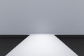 white 3d bright light shadow catwalk display model walk path pathway elevated show showtime fashion extrude floor limelight Royalty Free Stock Photo