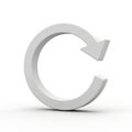 White 3D Circular Arrow Icon Representing Refresh or Reload Action repeat Royalty Free Stock Photo