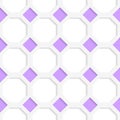 White 3D with colors purple diamonds