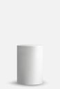 White 3d cylindrical podium. Minimal white stage for product presentation. Royalty Free Stock Photo