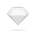 White 3d diamond. Gradient brilliant with geometric facets Royalty Free Stock Photo