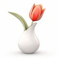 Photorealistic Tulip In Modern Ceramic Vase - High-quality Stock Photo Royalty Free Stock Photo