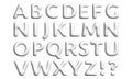 White 3D Font of English Alphabet w Punctuation Marks, Interrogative and Exclamatory