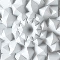 White 3d geometric background with center.