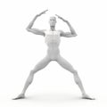 Elongated Biopunk Martial Arts: 3d Rendered Male Figure Demonstrates Spiritual Symbolism