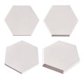 White 3D interior decorative wall gypsum panel with geometric pattern isolated Royalty Free Stock Photo