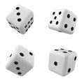 White 3d isolated realistic dice for casino game Royalty Free Stock Photo