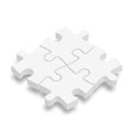 White 3D jigsaw puzzle pieces. Team cooperation, teamwork or solution business theme. Vector illustration with dropped Royalty Free Stock Photo