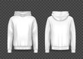 White 3d man hoodie or realistic men hoody mockup