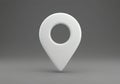 white 3d map location mark symbol isolated on grey background Royalty Free Stock Photo