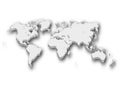 White 3D map of World with shadow isolated on white on background. EPS10 vector illustration Royalty Free Stock Photo