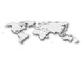 White 3D map of World with shadow isolated on white on background. EPS10 vector illustration Royalty Free Stock Photo