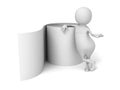 White 3d Person With Toilet Paper Roll Royalty Free Stock Photo