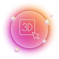 White 3D printer icon isolated on white background. 3d printing. Orange and pink gradient circle background. Vector Royalty Free Stock Photo