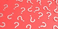 White 3D question marks on red background Royalty Free Stock Photo