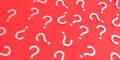 White 3D question marks on red background Royalty Free Stock Photo