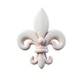 White 3D rendered fleur de lis symbol with smooth rounded edges graphic Royalty Free Stock Photo
