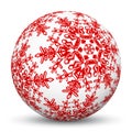 Beautiful White 3D Vector Sphere with Mapped Red Snowflake Texture
