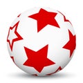 3D Sphere with Mapped Red Star Texture - Vector Illustration! Royalty Free Stock Photo