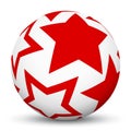 3D Sphere with Mapped Red Star Texture - Vector Illustration!