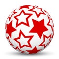 3D Sphere with Mapped Red Star Texture - Vector Illustration!