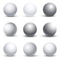 White 3D spheres with shadows vector set Royalty Free Stock Photo