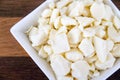 White dairy cheese curd