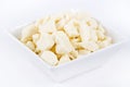 White dairy cheese curd