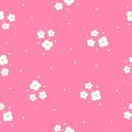 White daisies on a pink background. Cheerful children's background Royalty Free Stock Photo