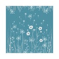 Dandelion flower seeds in the air