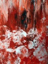 white dandelions on a red background, abstract acrylic painting