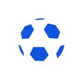 White and dark blue soccer ball on white