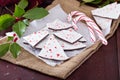 White and dark chocolate bark with candy Royalty Free Stock Photo